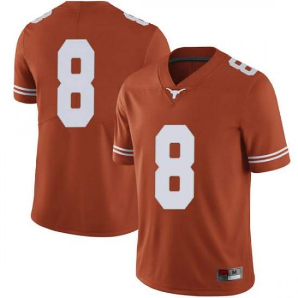 Men's University of Texas #8 Ryan Bujcevski Limited Football Jersey Orange